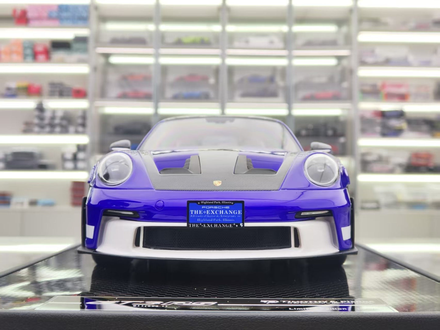 TIMOTHY&PIERRE 1/18 Porsche 992 GT3RS Blue Simulated Car Model TP179