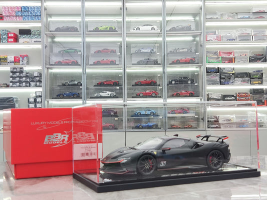 BBR 1/18 Ferrari SF90 XX Stradale Leclerc 16#, Carbon Base, Matte Black, Simulation Car Model P18237CLCH