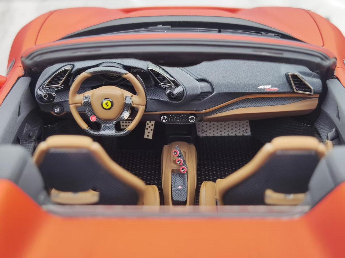 Dino Model 1/18 Ferrari 488 Pista Spider carbon fiber base customized custom color car model FPC997B