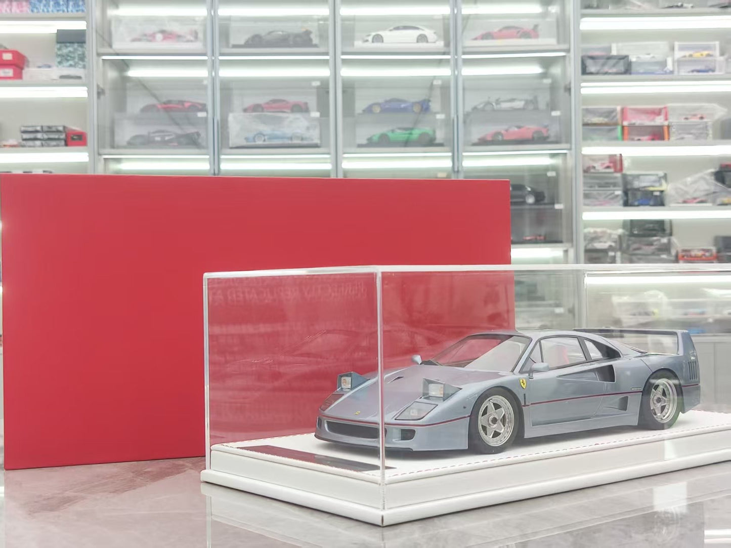 GL 1/18 Ferrari F40 Silver Gray Car Model JS-GL013