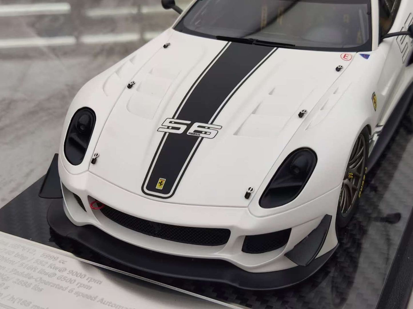 CE 1/18 Ferrari 599 XX EVO #56 White Resin Model Car JS-CE023