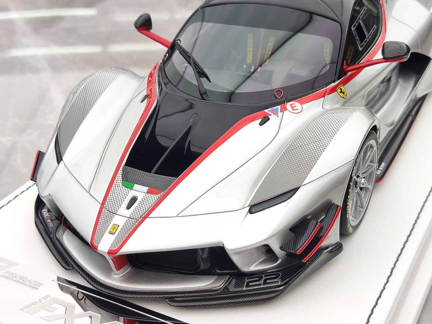 PR 1/18 Ferrari LaFerrari FXXK EVO silver simulation car model PR-004