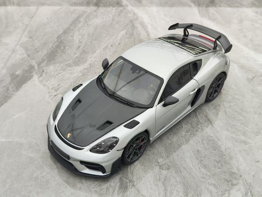 MINICHAMPS 1/18 Porsche 718 GT4RS Metallic Silver Alloy Model 110062122