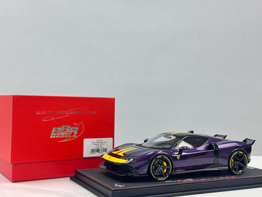 BBR 1/18 Ferrari 849 Testarossa Assetto Fiorano – Librea Púrpura/Amarilla de Hong Kong (P18276E)