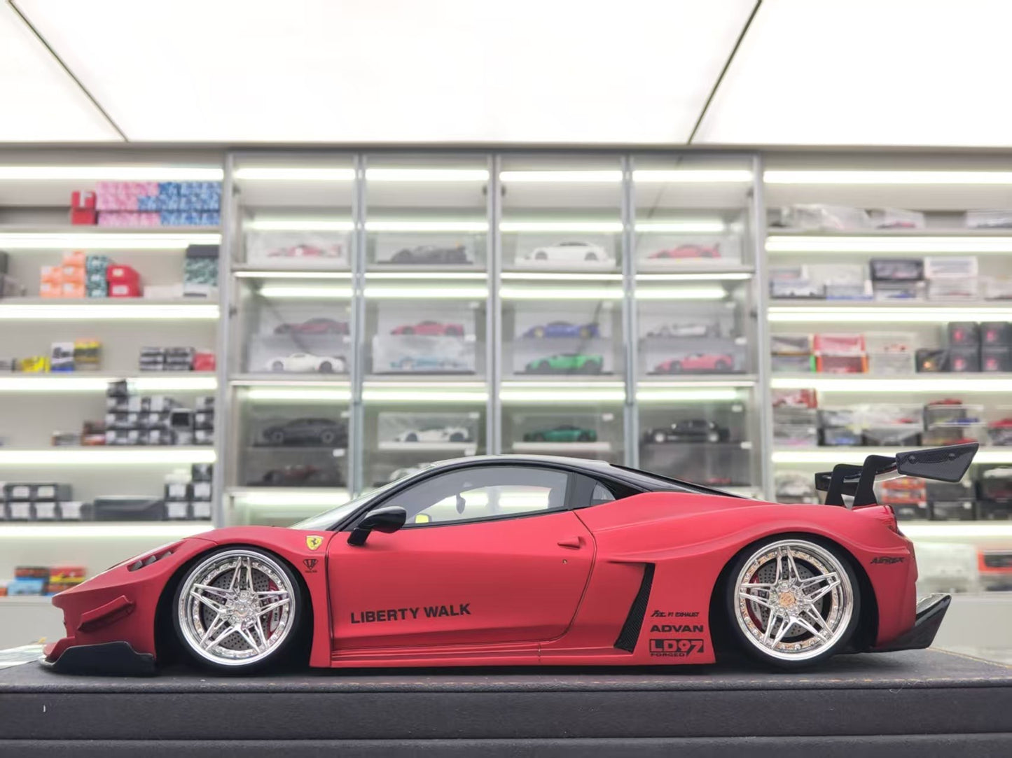 ARES MODEL 1/18 Ferrari LB 458 GT Matte Transparent Red Model Car ARES008