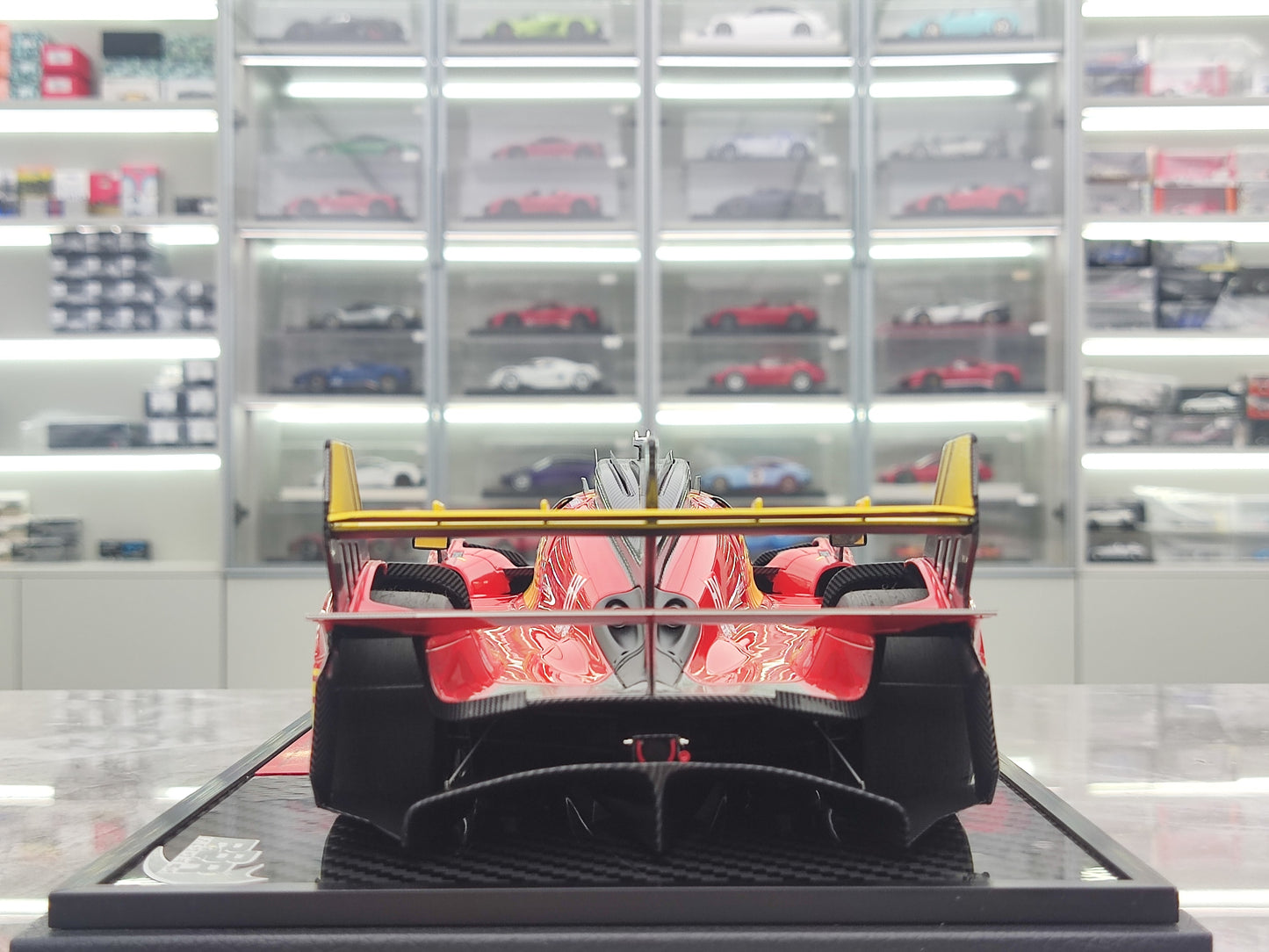 BBR 1/18 Ferrari 499P Car N.50 Winner Le Mans - Carbon Base, Red-Yellow Paint Scheme, Simulation Model Car P18252ACH1