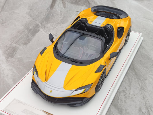 CE 1/18 Ferrari SF90 Spider Track Yellow Resin Car Model JS-CE014