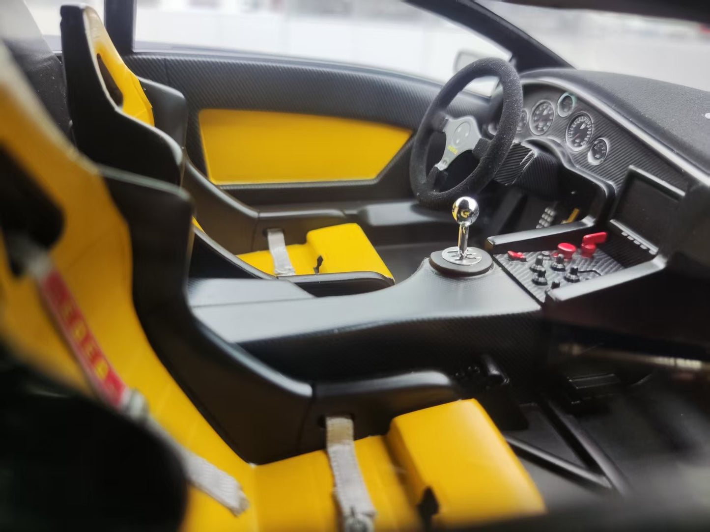 GL 1/12 Lamborghini Diablo GT Matte Black Simulated Car Model JS-GL010