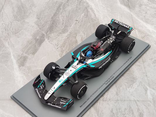 SPARK 1/18 Mercedes AMG F1 Team W15 2024 vetkuro ankoraŭ ne determinita N-ro 63 Russell Green farbo Simulado F1-aŭtomodelo 18S977