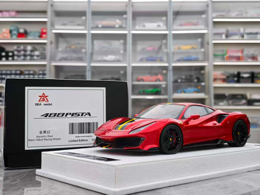 BBA MDOEL 1/18 Ferrari 488PISTA Metallic Red BBA056