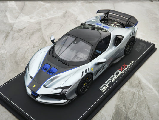 BBR 1/18 Ferrari SF90 XX Stradale Titanium Gray Simulated Car Model P18237N