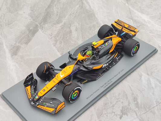 SPARK 1/18 McLaren F1 MCL38 2024 Miami Grand Prix Norris's first win Black and Orange Livery 18S986