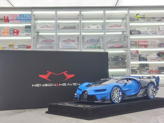 HH Model 1/18 Bugatti Vision GT Ocean Blue/Blue Carbon Fiber HH481