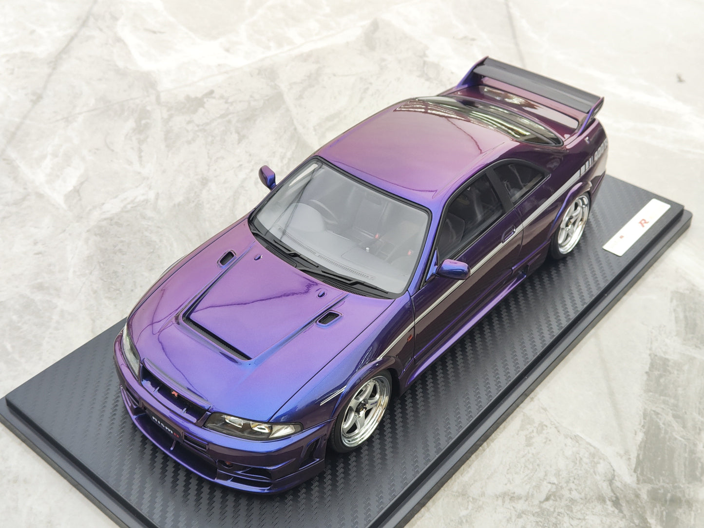 IG 1/18 Nissan NISMO400R (BCNR33) Purple Resin Model Car Ornament IG3657