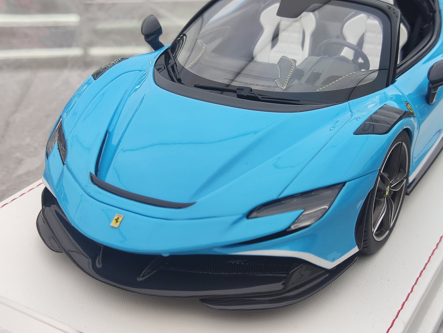 CE 1/18 Ferrari SF90 Spider Blue Resin Model JS-CE013