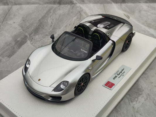 MAKEUP 1/18 Porsche 918 Spyder Silver Resin Model EML089B