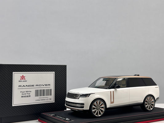 BBA MODEL 1:18 Land Rover Range Rover Autobiography — Pearl White with Platinum Roof (BBA065)