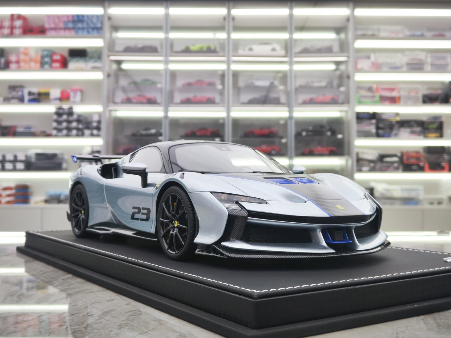 BBR 1/18 Ferrari SF90 XX Stradale Titanium Gray Simulated Car Model P18237N