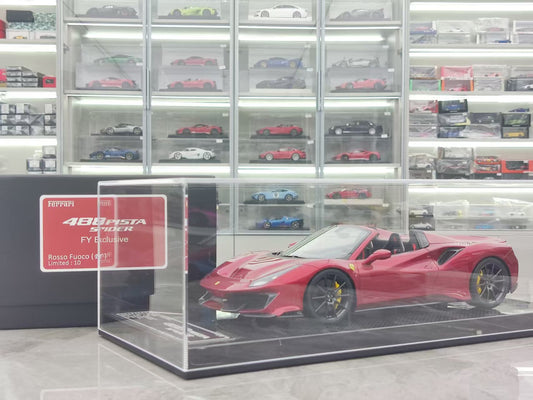 Dino Model 1/18 Ferrari 488 Pista Spider, carbon fiber chassis, customized, custom color, resin car model, FPC998B