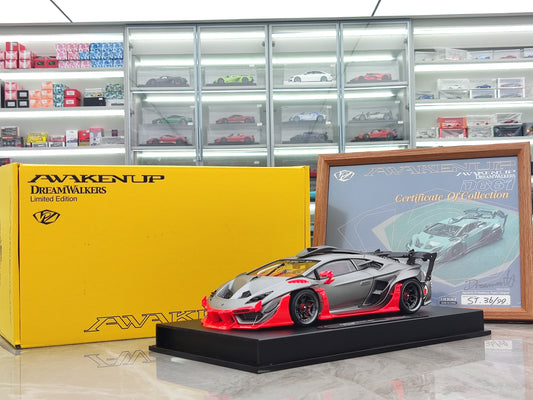 Dreamwalkers 1/18 Lamborghini Awakenup-D661 Matte Silver Plating Simulation Model Car A-D661-ST02