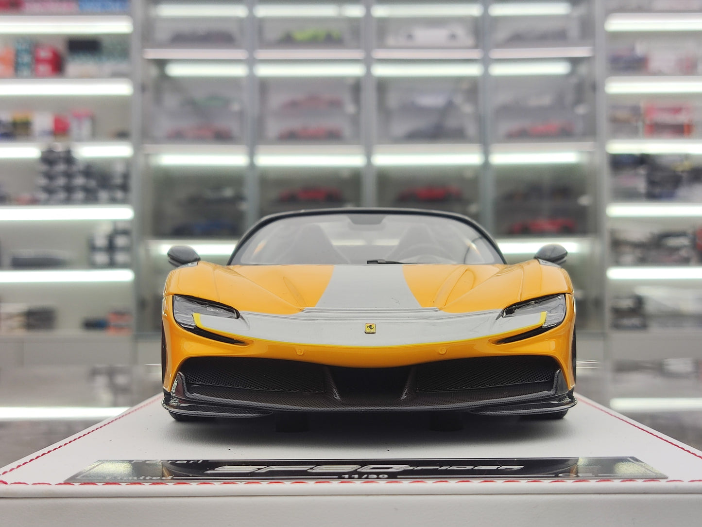CE 1/18 Ferrari SF90 Spider Track Yellow Resin Car Model JS-CE014