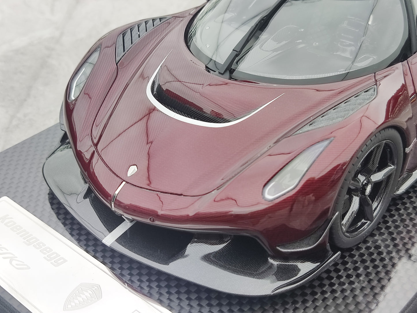 FRONTIART 1/18 Koenigsegg Jesko 7272 Red Carbon Resin Model Car FA162