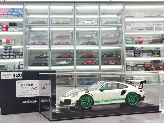 UU 1/18 Porsche 911 GT2 RS Fluorescent Green Simulated Car Model JS-UU007