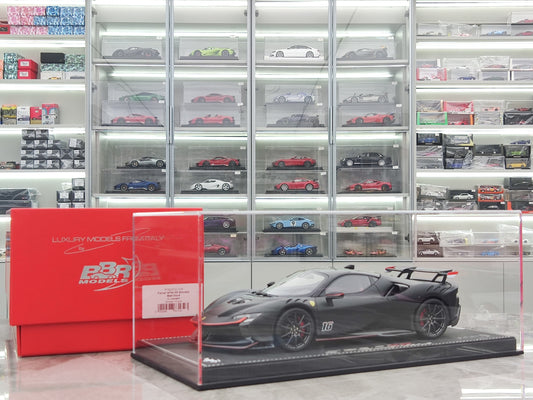 BBR 1/18 Ferrari SF90 XX Stradale Leclerc 16#, Leather Base, Matte Black, Simulation Car Model P18237CL1CH