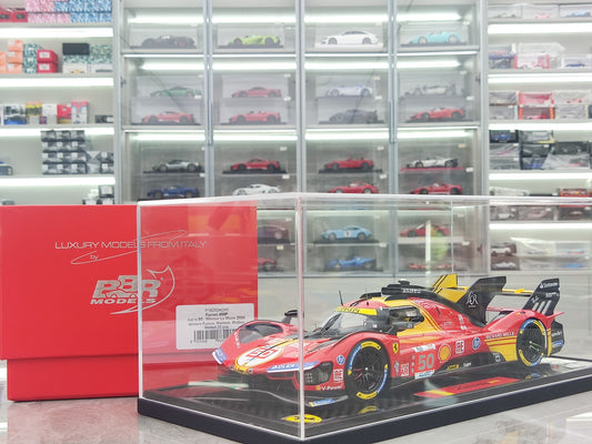 BBR 1/18 Ferrari 499P Car N.50 Winner Le Mans - Carbon Base, Red-Yellow Paint Scheme, Simulation Model Car P18252ACH1