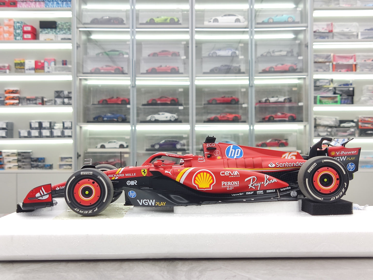 BBR 1/18 Ferrari SF-24 Leclerc 2024 Monaco Grand Prix Champion Red Simulation F1 Model Car BBR241816C