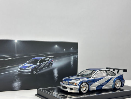 ZP 1/18 BMW M3 E46 GTR – *Need for Speed* Classic Blue & Silver Livery (ZP119)