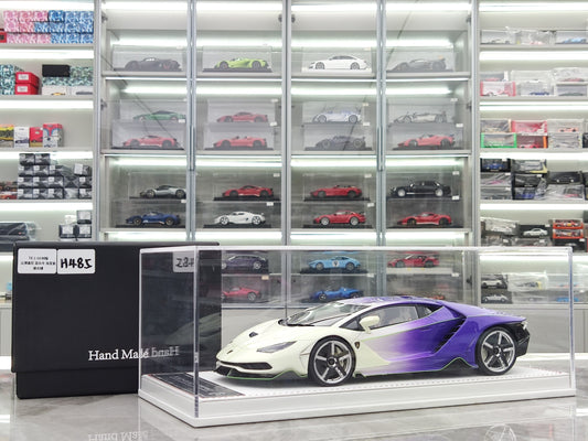 TE 1/18 Lamborghini Centenario Gradient Purple/Glow-in-the-Dark Green Resin Car Model JS-TE002