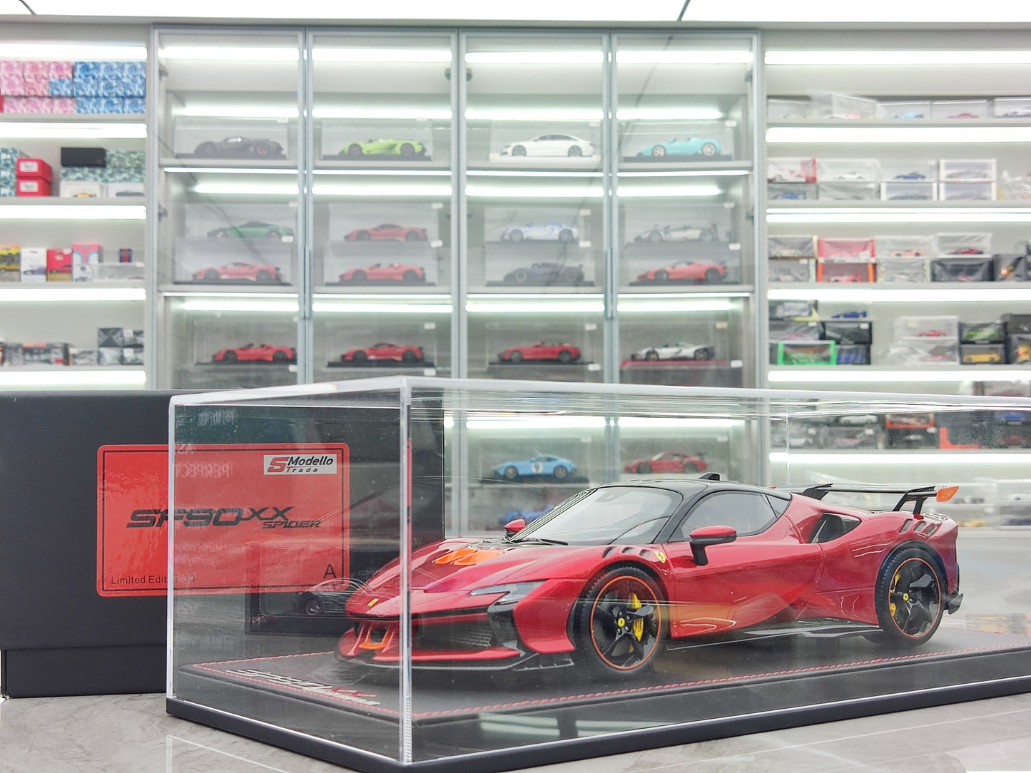 STRADA MODELLO 1/18 Ferrari SF90 XX Metallic Red Car Model STR002