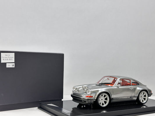 IVY 1/12 Porsche Singer, Matte Chrome with White Wheels IVY249