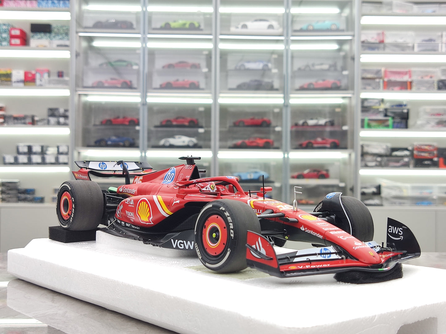 BBR 1/18 Ferrari SF-24 Leclerc 2024 Monaco Grand Prix Champion Red Simulation F1 Model Car BBR241816C
