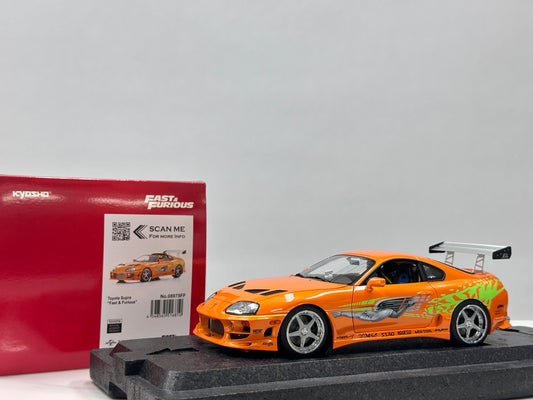 KYOSHO 1/18 Toyota Supra Turbo (Fast & Furious) - Naranja Perla (KY211)