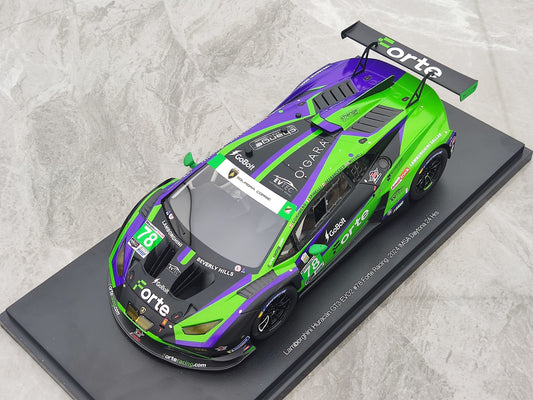 TOPSPEED 1/18 Lamborghini Huracan GT3 EVO2 #78 Forte Racing 2024 green livery simulation model car TS0578