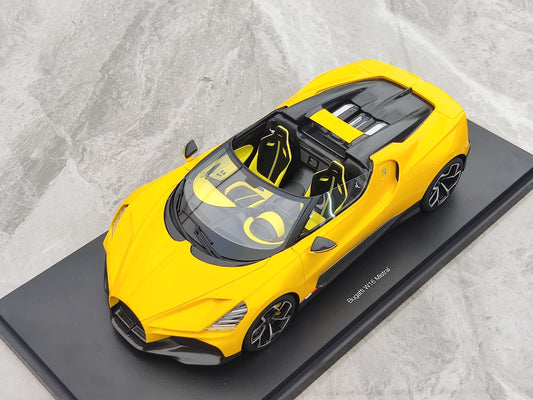 TOPSPEED 1/18 Bugatti W16 Mistral Yellow Simulation Model Car TS0598