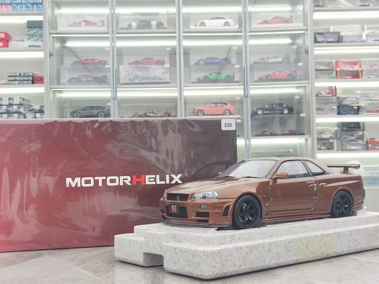 MOTORHELIX 1/18 Nissan Skyline GT-R (R34) CUSTOMIZED VERSION Metal Bronze MH319