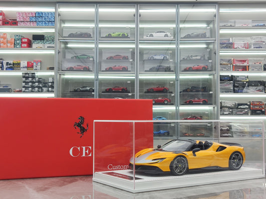 CE 1/18 Ferrari SF90 Spider Track Yellow Resin Car Model JS-CE014