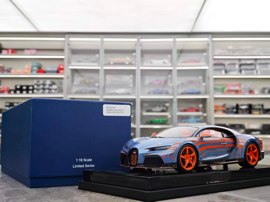 MR 1/18 Bugatti Chiron Super Sport, Silver Blue BUG012B