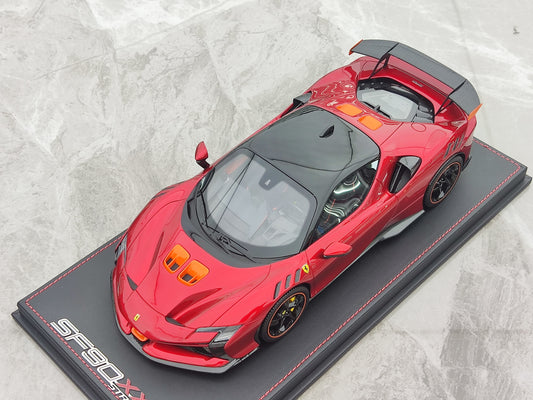 STRADA MODELLO 1/18 Ferrari SF90 XX Metalruĝa Limigita Eldono Modelaŭto-Ornamaĵoj STR002