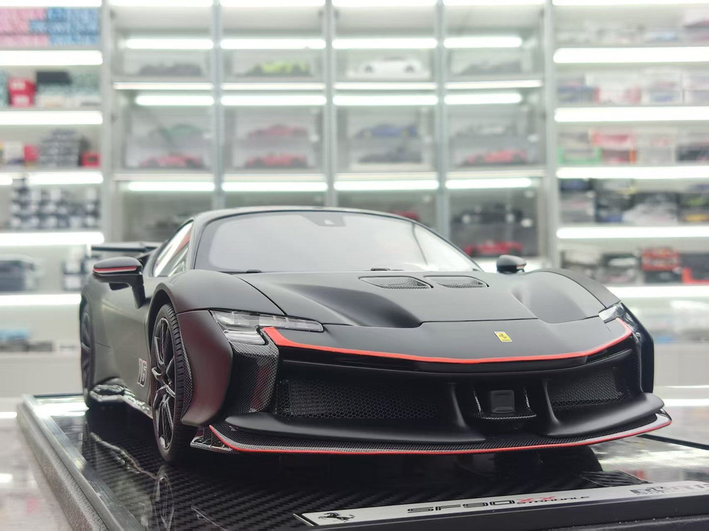 BBR 1/12 Ferrari SF90 XX Stradale Leclerc #16 Black Resin Car Model BBR1220CL