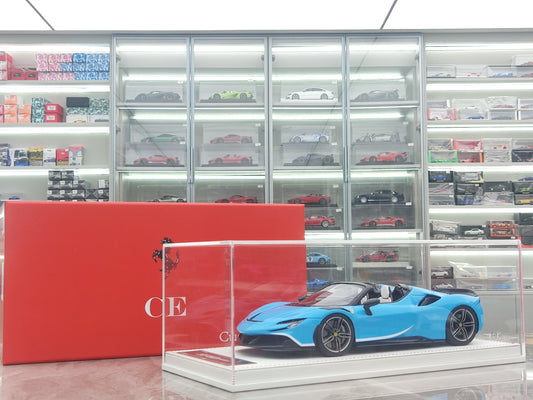 CE 1/18 Ferrari SF90 Spider Blue Resin Model JS-CE013