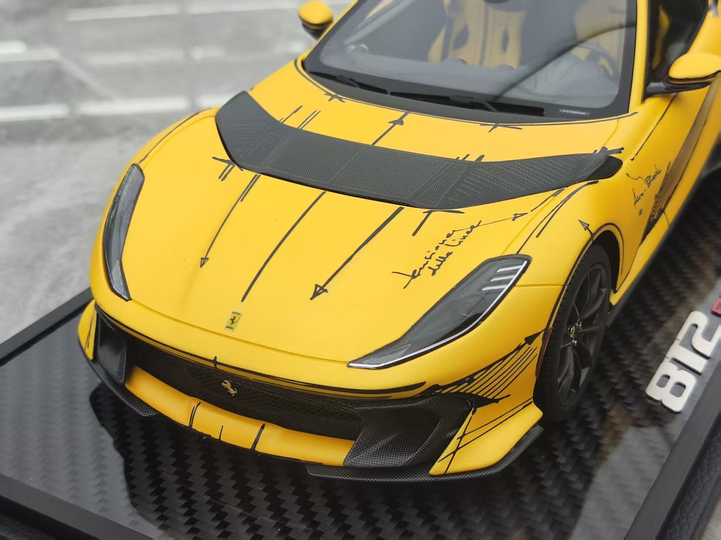 BBR 1/18 Ferrari 812 Corpetizione Yellow Resin Model P18207ARTCH