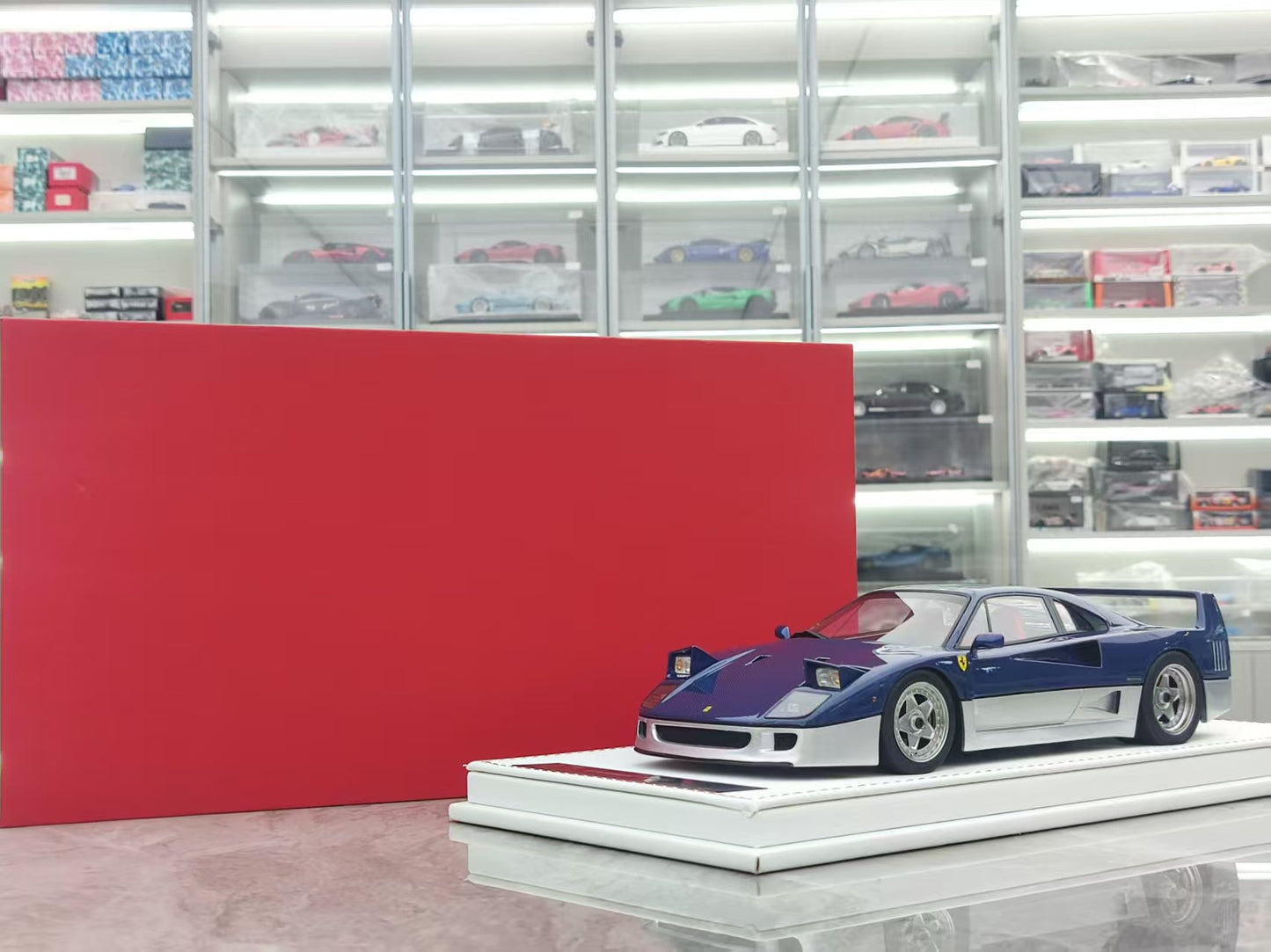 GL 1/18 Ferrari F40 Blue Carbon Fiber Model Car JS-GL016
