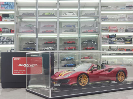 Dino Model 1/18 Ferrari 488 Pista Spider, carbon fiber chassis, customized, custom color, resin car model, FPC999B
