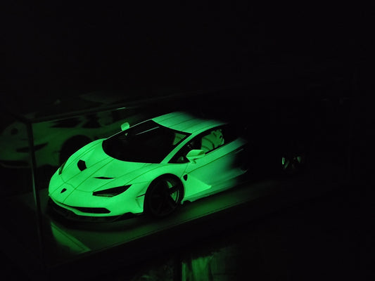 TE 1/18 Lamborghini Centenario Gradient Purple/Glow-in-the-Dark Green Resin Car Model JS-TE002