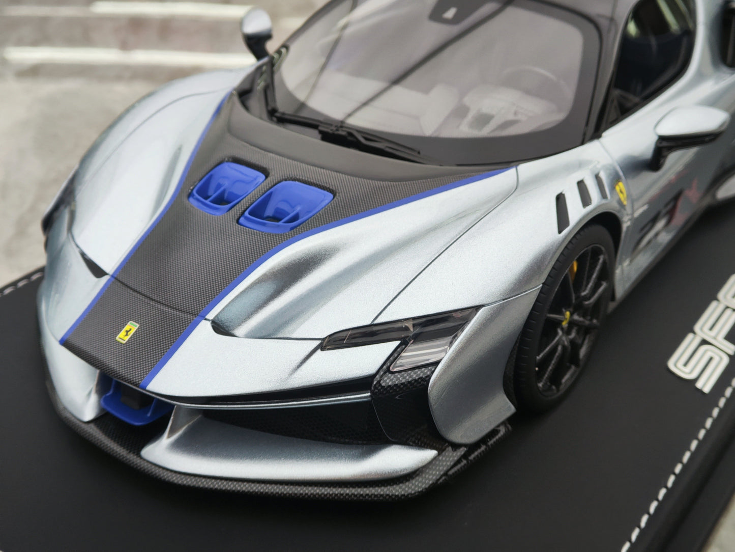 BBR 1/18 Ferrari SF90 XX Stradale Titanium Gray Simulated Car Model P18237N