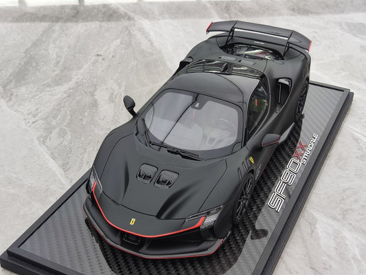 BBR 1/18 Ferrari SF90 XX Stradale Leclerc 16#, Carbon Base, Matte Black, Simulation Car Model P18237CLCH